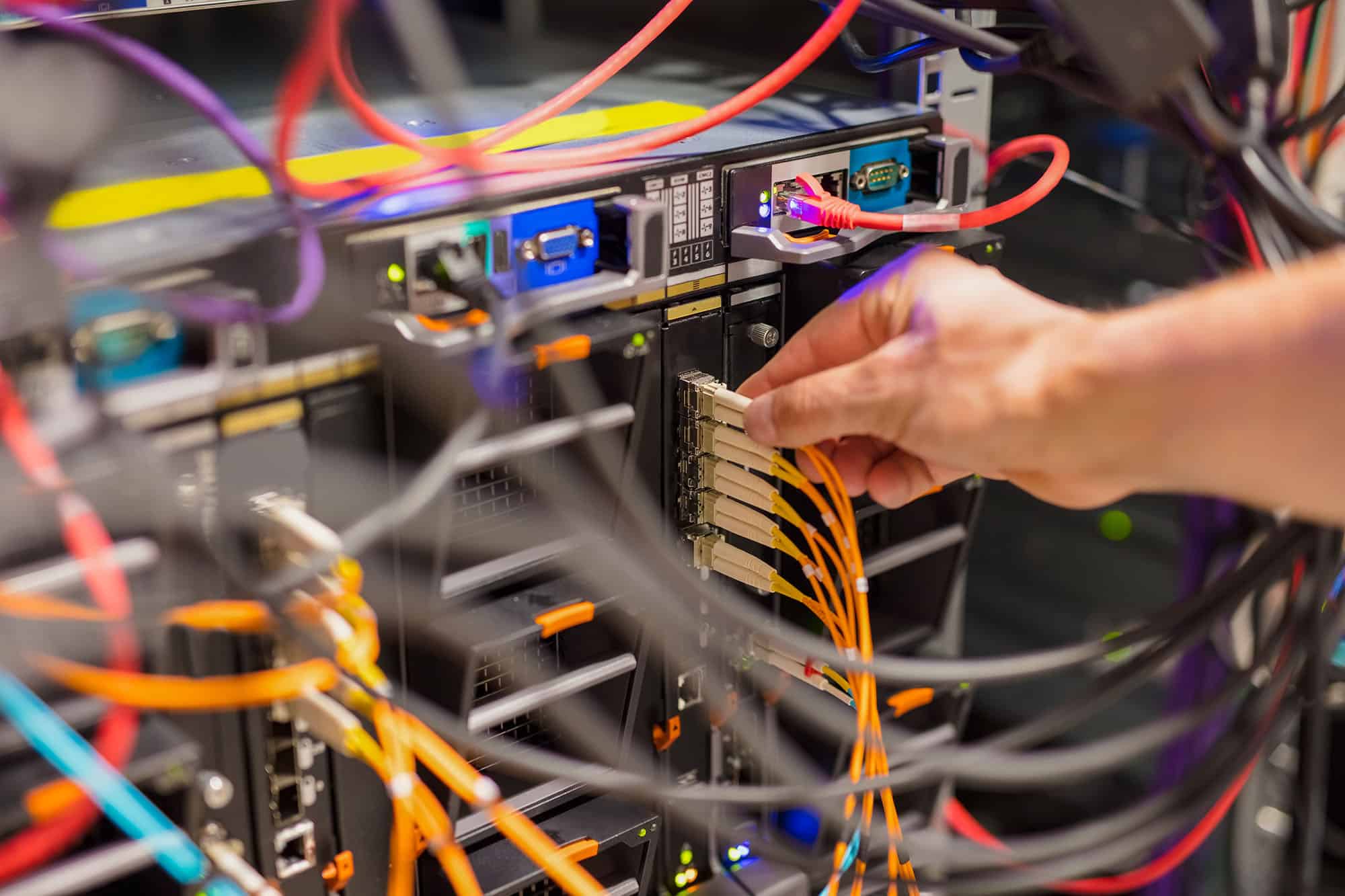 An IT server being worked on as part of Managed IT services in Fort Collins.